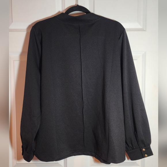 Talbots Plus Passport Ponte Zip Mock Neck Pullover Black Quarter Zip 2X - Picture 7 of 7